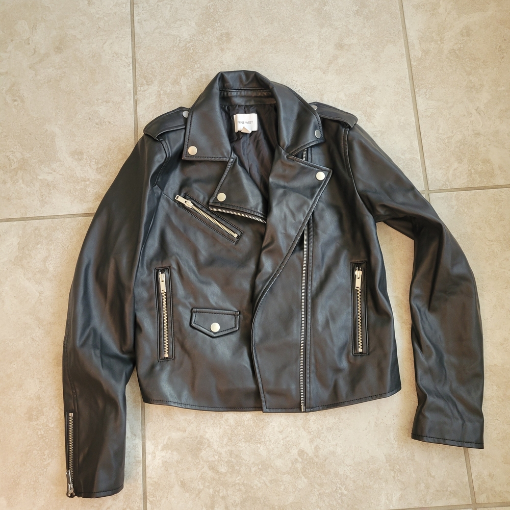 Nine West Black Faux Leather Jacket